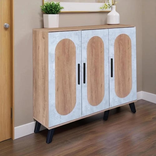 خزانة أحذية خشب ماليزي 5 أدوار 3 أبواب – خشبي مع ر...