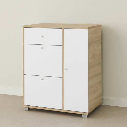 دولاب تنظيم أحذية خشب ماليزي مع أدراج متنوعة – لون...