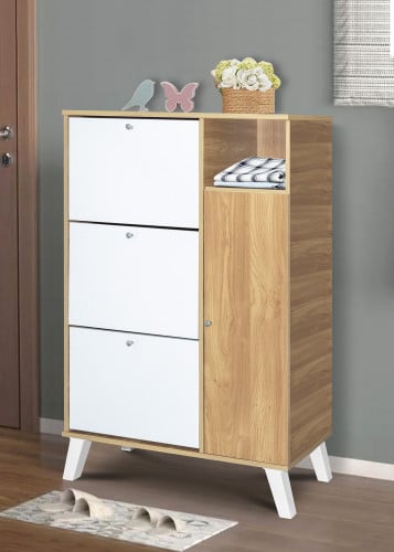 خزانة الأحذيه ثلاث درفات ورف 4 ادوار خشب ماليزي لو...