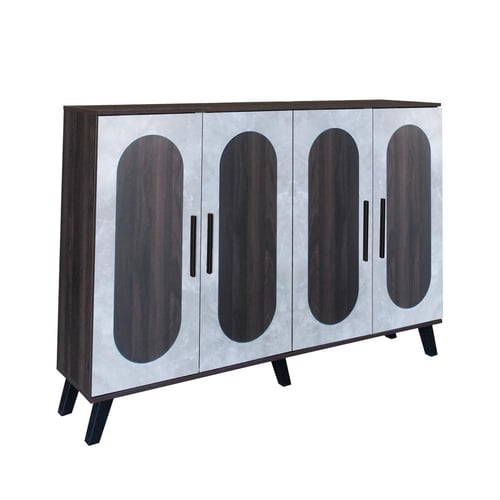 خزانة أحذية 4 أبواب خشب ماليزي 160 سم – بني غامق م...