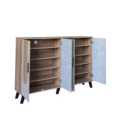 خزانة أحذية 4 أبواب خشب ماليزي 160 سم – خشبي مع رم...