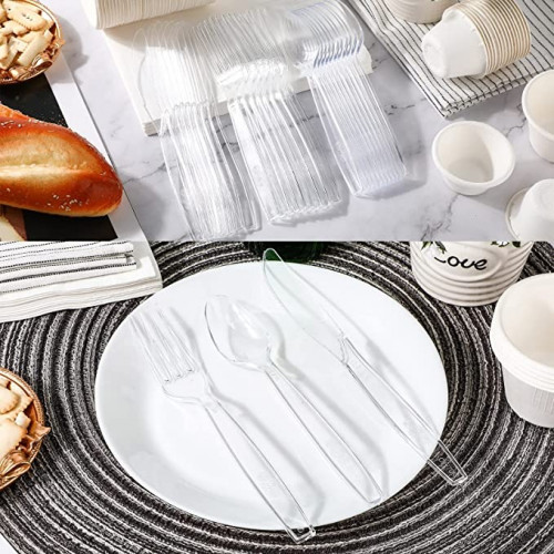 ملاعق اكل شفاف 160 حبة