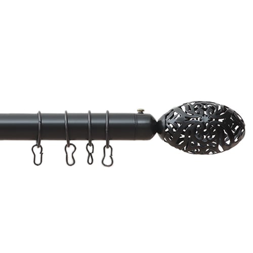 عمود ستائر اسود قابل للتعديل