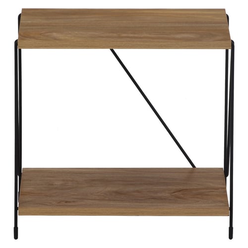 رف خشب للكتب دورين , صناعة ماليزي ستاند معدن لون خ...