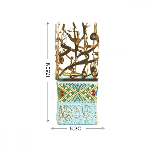 مباخر سيراميك بشكل مربع بتصميم أحرف ذهبية من الإست...