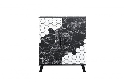 جزامة أحذية خشب ماليزي بابين 4 دور لون اسود رخامي