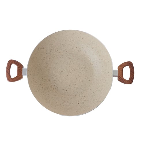 مقلاة جرانيت بغطاء زجاج