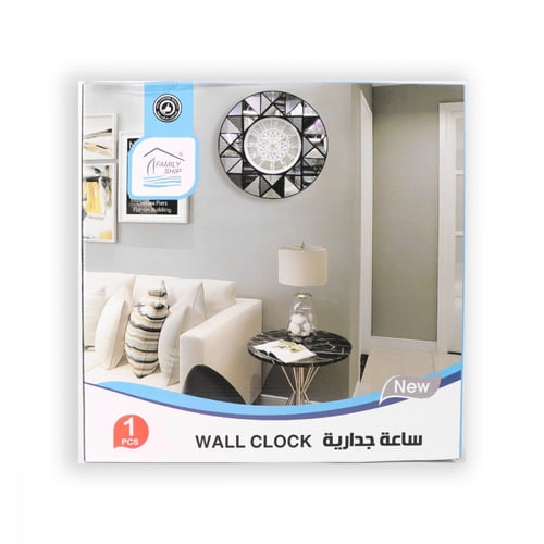 ساعة حائط مودرن بتصميم مرايات مثلثة الشكل لون أسود