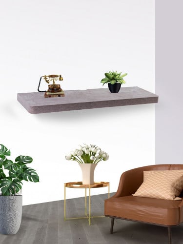 رفوف جدار خشب رمادي80سم - E-02-01