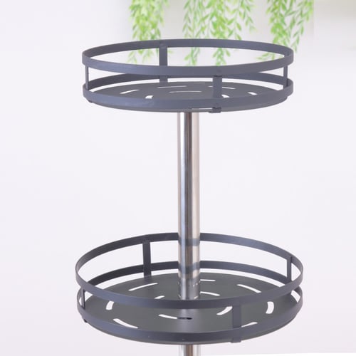 رفوف تنظيم حديد دائرية 3 أدوار لون أسود