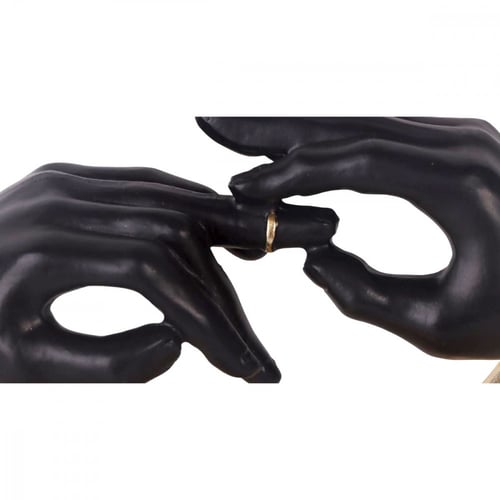 صحن سيراميك مع مجسم يد ذهبي