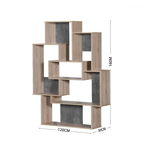 وحدة رفوف خشب ماليزي للكتب بتصميم مفتوح – لون خشبي...