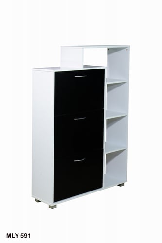 خزانة تنظيم الأحذية من الخشب الماليزي 3 أدوار مع أ...