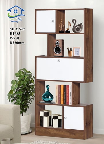 وحدة أدراج ورفوف خشبية 5 مستويات – تصميم عصري من خ...