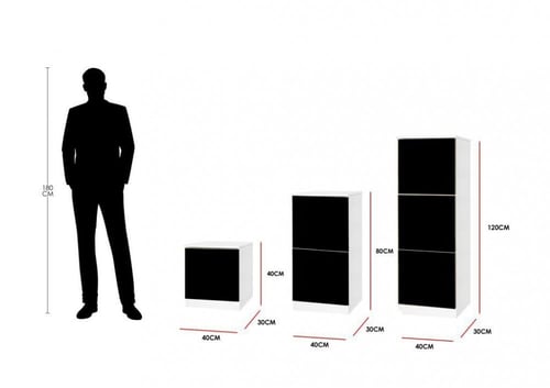 خزانة تنظيم خشبية 3 أقسام بتصميم متدرج خشب ماليزي...