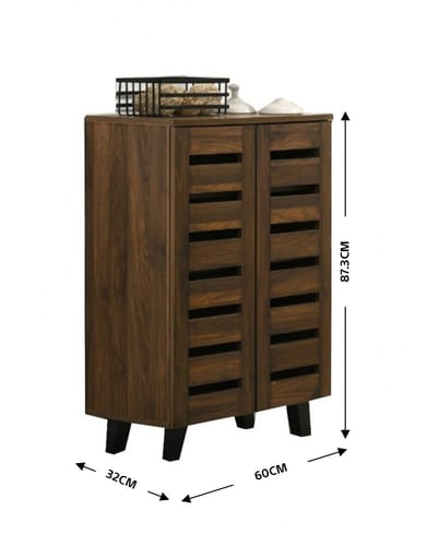 خزانة أحذيه 4 ارفف خشب ماليزي عالي الجودة لون بني