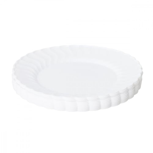 صحون تقديم دائرية 10 حبة لون أبيض G_01_3