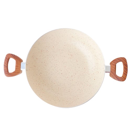 مقلاة عميقة جرانيت بغطاء زجاج