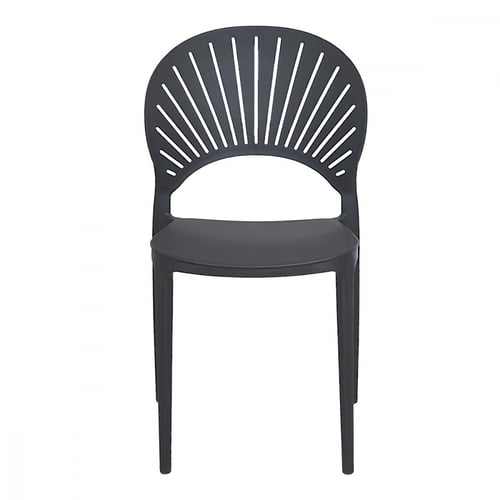 كرسي جلوس بلاستيك بأرجل قوية لون اسود