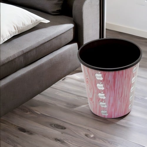 سلة نفايات مستديرة وردي