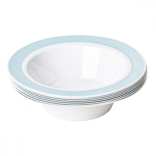 صحون تقديم عميقة مزخرفة 8 حبات لون ازرق فاتح G_01_...