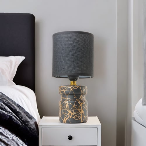 أباجورة ديكور بإضاءة جميلة للمنزل اسود مخطط