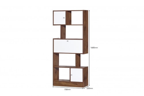 وحدة أدراج ورفوف خشبية 5 مستويات – تصميم عصري من خ...