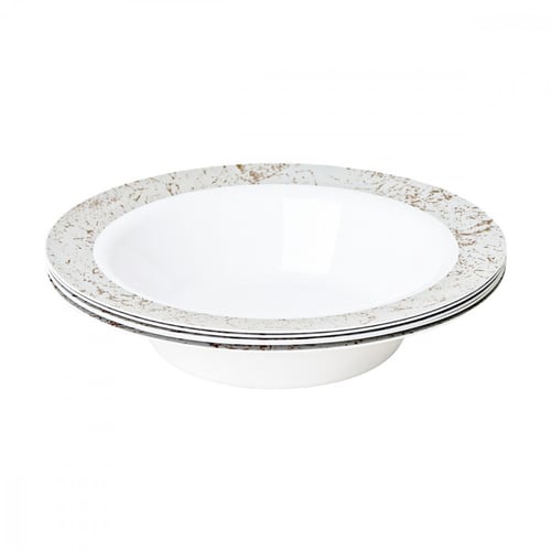 صحون تقديم الطعام 5حبة عميقة ومزخرفة فضي G_01_3