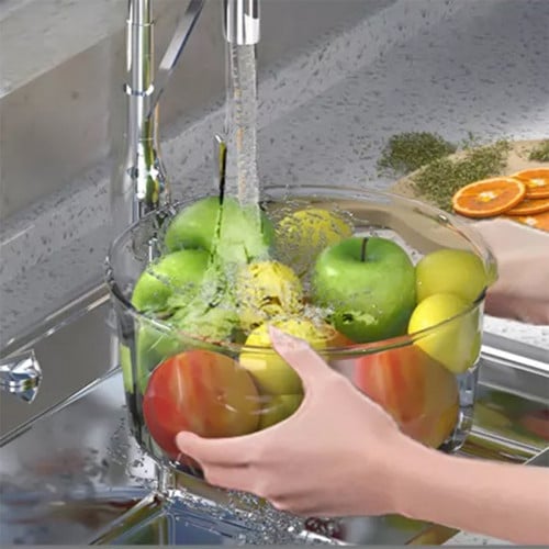 طقم سلات تخزين دائرية من الإكريليك مع عجلات 5 أدوا...