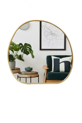 ديكور المرآة المموجة بإطار ذهبي