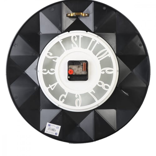 ساعة حائط مودرن بتصميم مرايات مثلثة الشكل لون أسود
