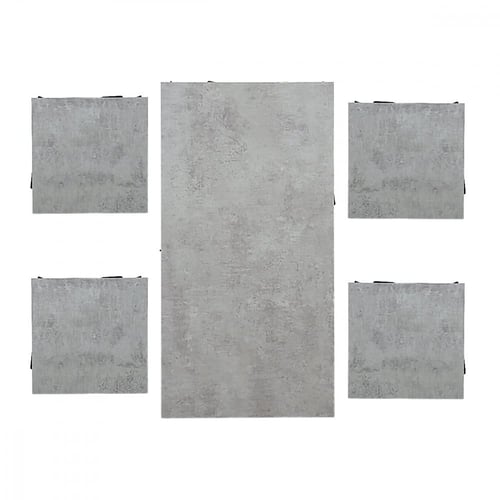 طقم طاولات 5 قطع خشب ماليزي , سطح خشب بقاعدة معدني...