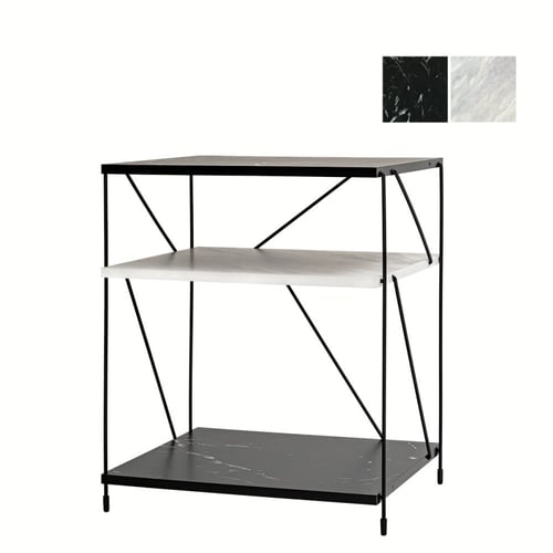 طاولة جانبية مودرن - ابيض واسود