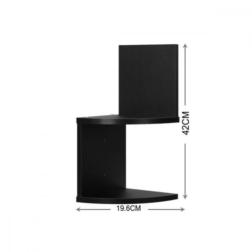 رفوف زاوية خشبية دورين باللون الأسود