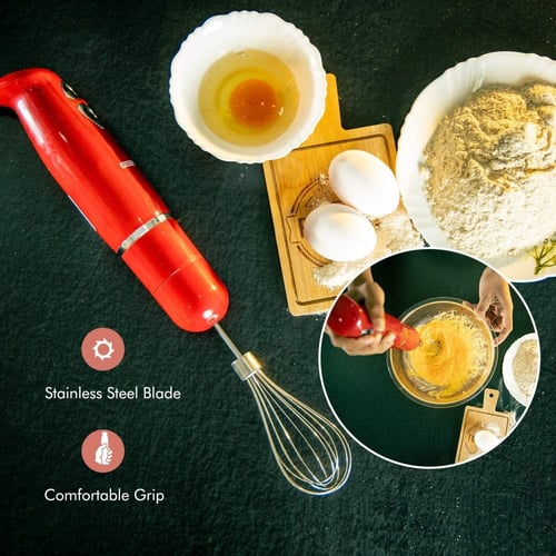 جيباس ,خلاط كهربائي يدوي 400 واط / احمر-J-03-01