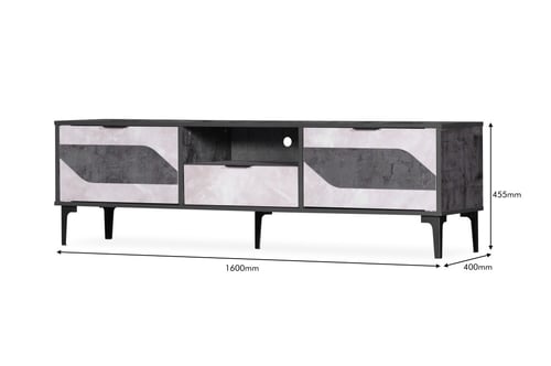 طاولة تلفزيون مستطيلة 160 سم خشب ماليزي 3 أدراج تخ...