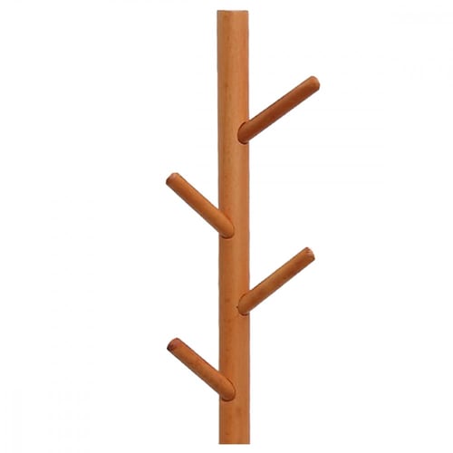 علاقة ملابس خشب للحائط 4 ستاند , لون بني