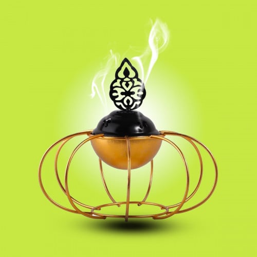 مبخرة مع حامل باللون الذهبي-A-04-01