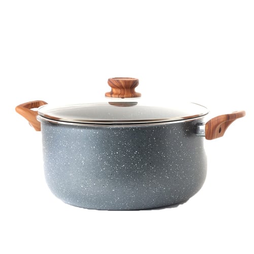 قدر طبخ عميق غير لاصق بغطاء مقاس 28 A-06-2 A-07-2س...