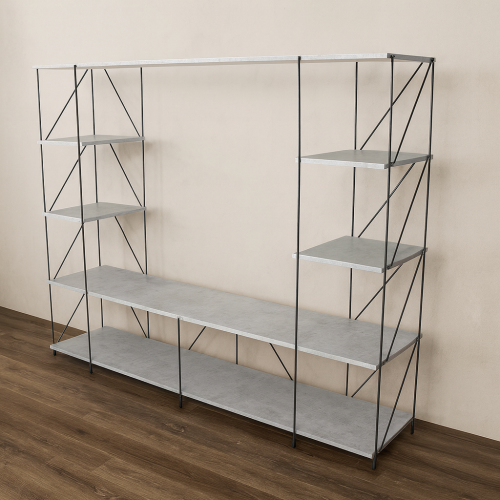 وحدة تلفزيون خشب ماليزي 3 أدوار لون رمادي