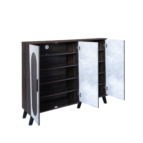 خزانة أحذية خشب ماليزي 5 أدوار 3 أبواب – بني غامق...