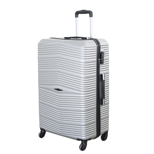 شنط سفر طقم 3 قطع نيو ترافيل بعجلات دوارة - فضي