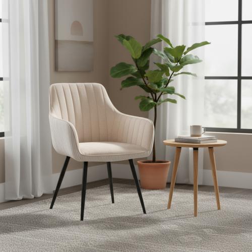 كرسي مفرد للجلوس قماش - بيج