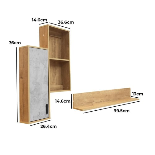 طاولة تلفزيون خشب 180 سم مع ستاند وأرفف جدارية - خ...