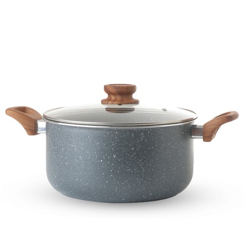 قدر عميق جرانيت مع غطاء مقاس 24 سم