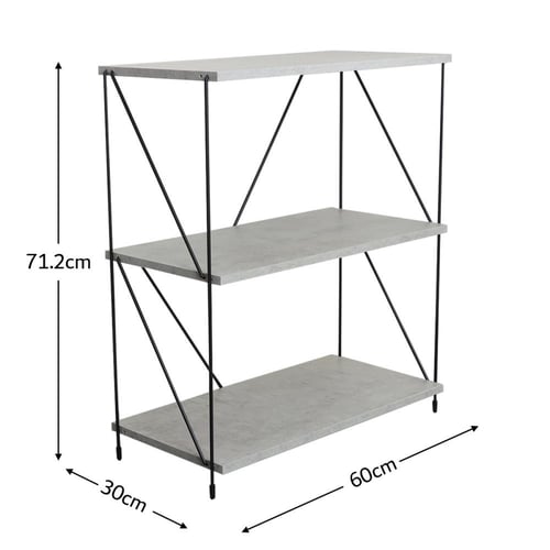 وحدة رفوف خشب ماليزي 3 ادوار متعددة الإستخدام رماد...