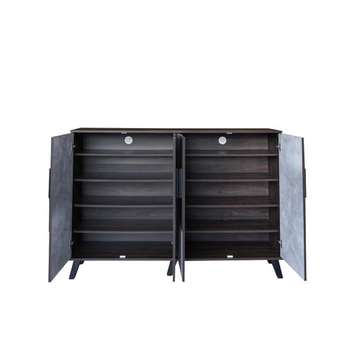 خزانة أحذية 4 أبواب خشب ماليزي 160 سم – بني غامق و...