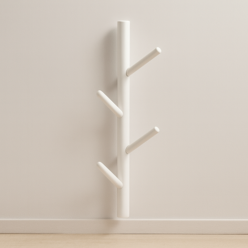 علاقة ملابس جدارية خشب 4 ستاند - لون أبيض A 202