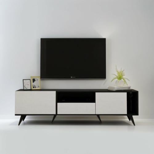 طاولة تلفزيون مستطيلة بقاعدة ثابتة 179 سم , رفوف و...