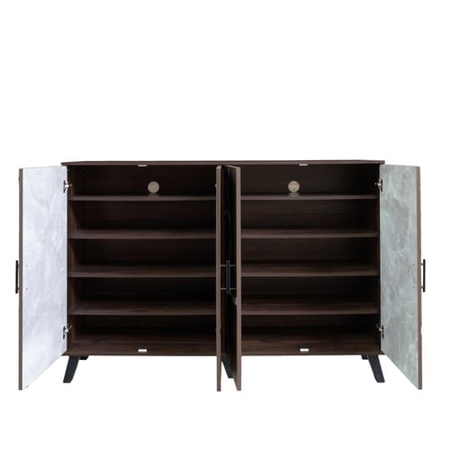 خزانة أحذية خشب ماليزي 2 قسم 5 أدوار - بني غامق ور...